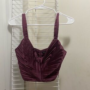 Abercrombie & Fitch Deep Purple Pleated Top